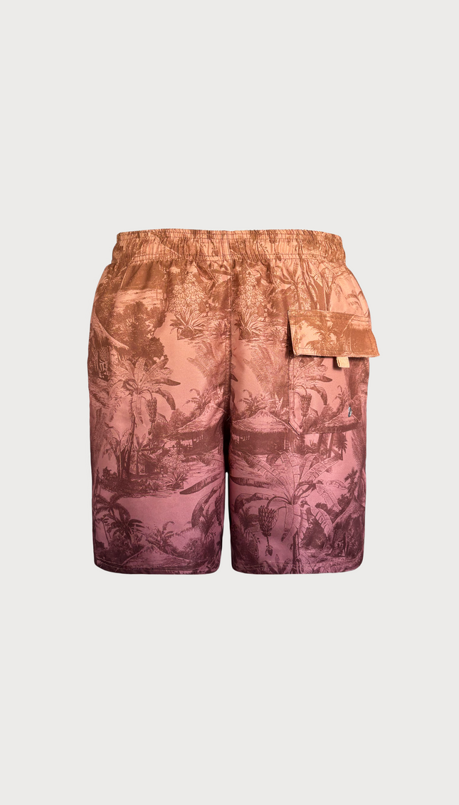 Traje de Baño Bermuda Caballero con Estampado de Paisaje, Bari Swimwear