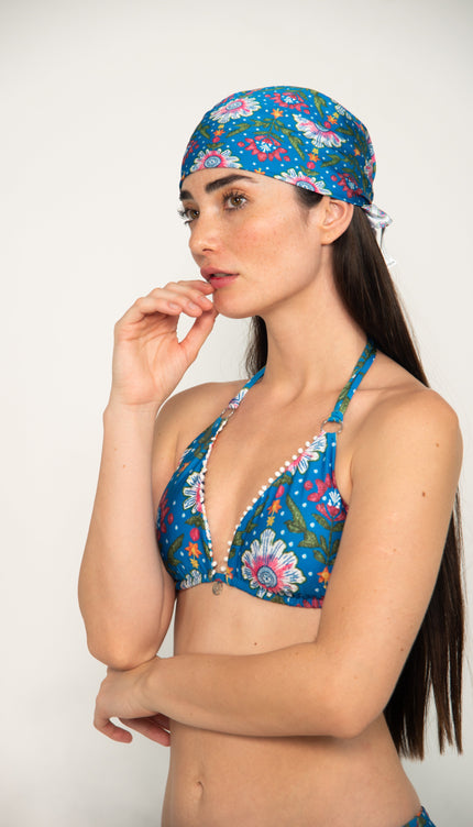 Mascada Estampada Floral, Colección Pacifico de Bari Swimwear - Bari, los mejores trajes de baño y Bikinis. Diseño y tecnología juntos.