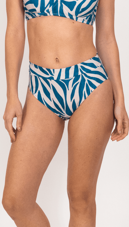 Panty Alta de Bikini Azul Zebra , Colección Pacífico Bari Swimwear - Bari, los mejores trajes de baño y Bikinis. Diseño y tecnología juntos.